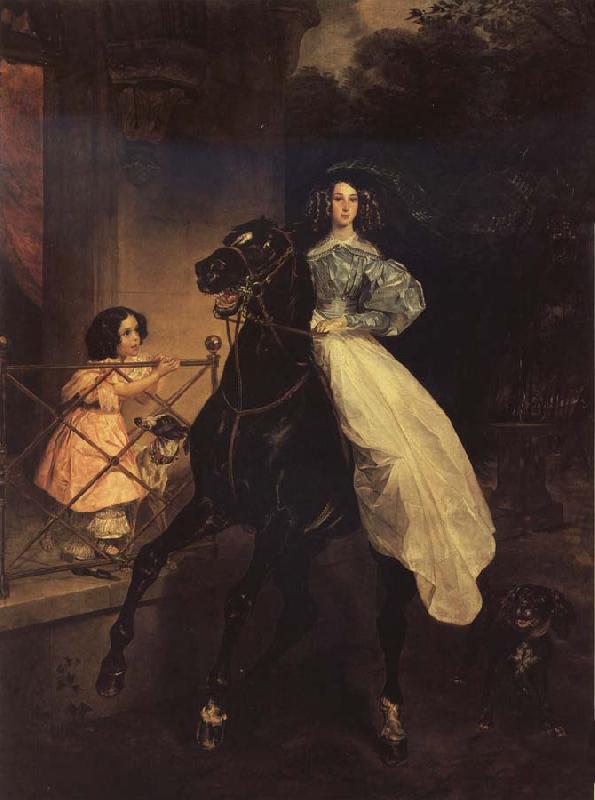 Karl Briullov Rider.Double Portrait of Giovanina and Amazilia Pacini oil painting picture